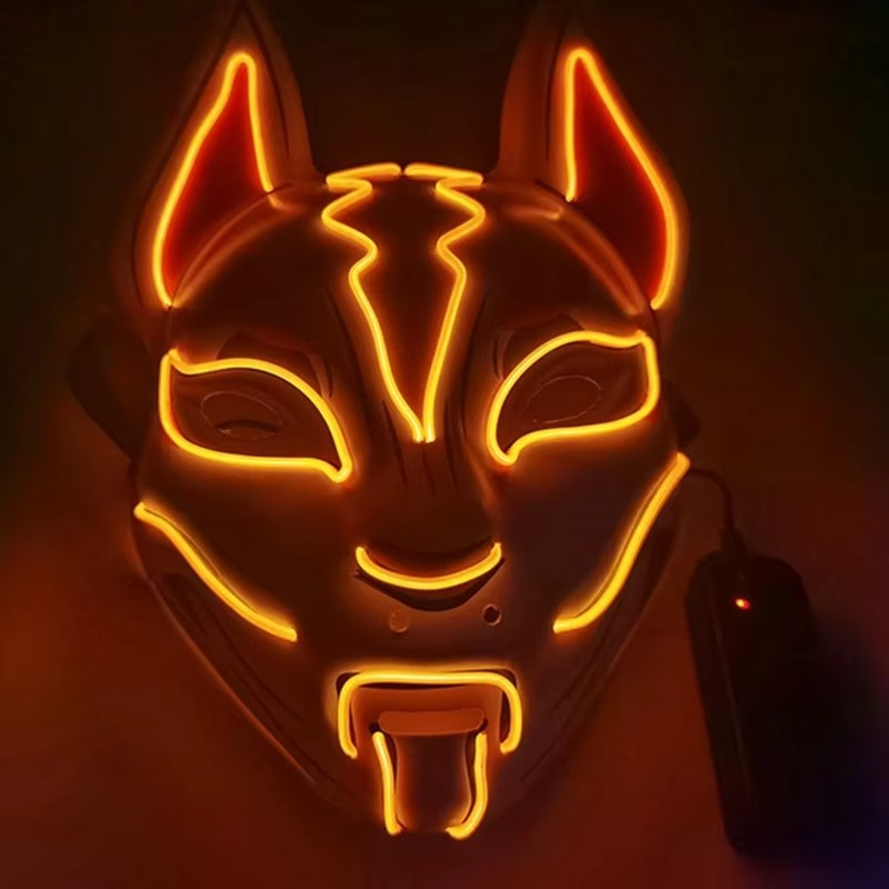 Luminous LED Full Face Fox Mask for Halloween & Cosplay