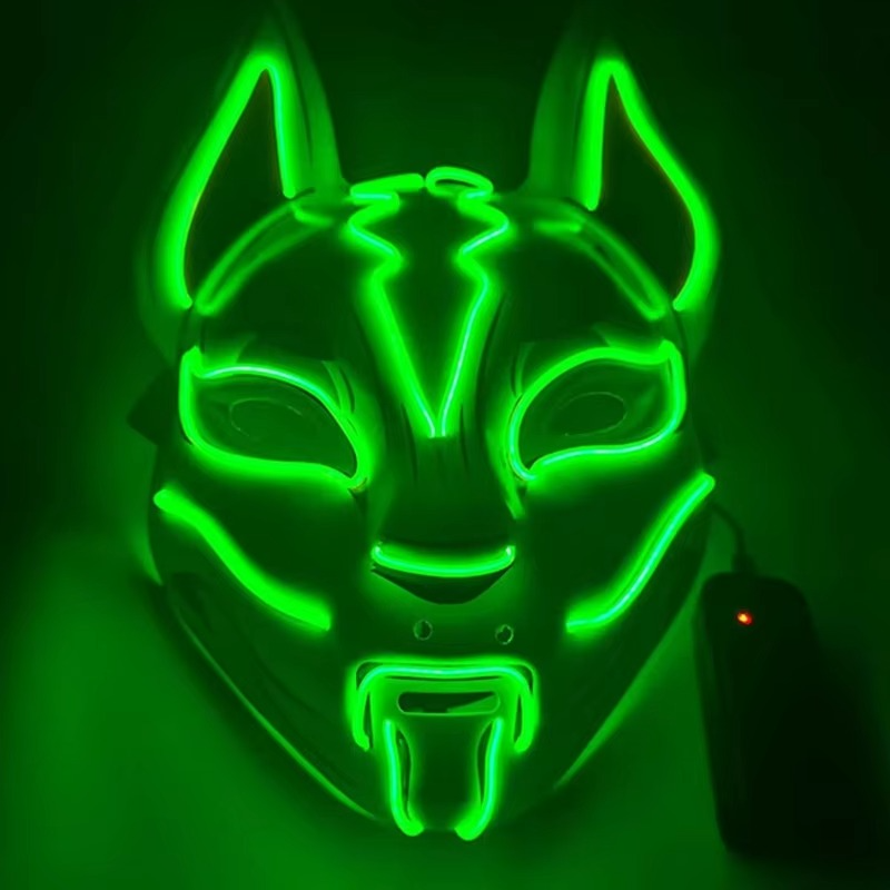 Luminous LED Full Face Fox Mask for Halloween & Cosplay