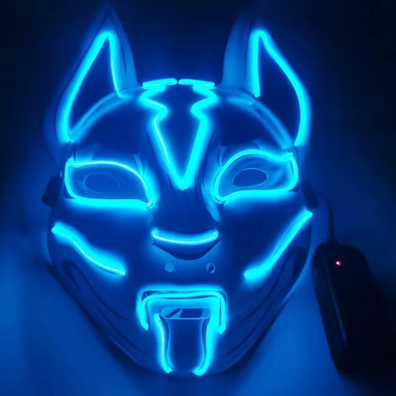 Luminous LED Full Face Fox Mask for Halloween & Cosplay