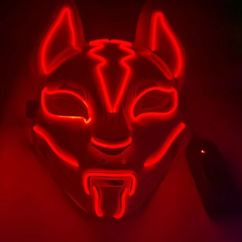 Luminous LED Full Face Fox Mask for Halloween & Cosplay