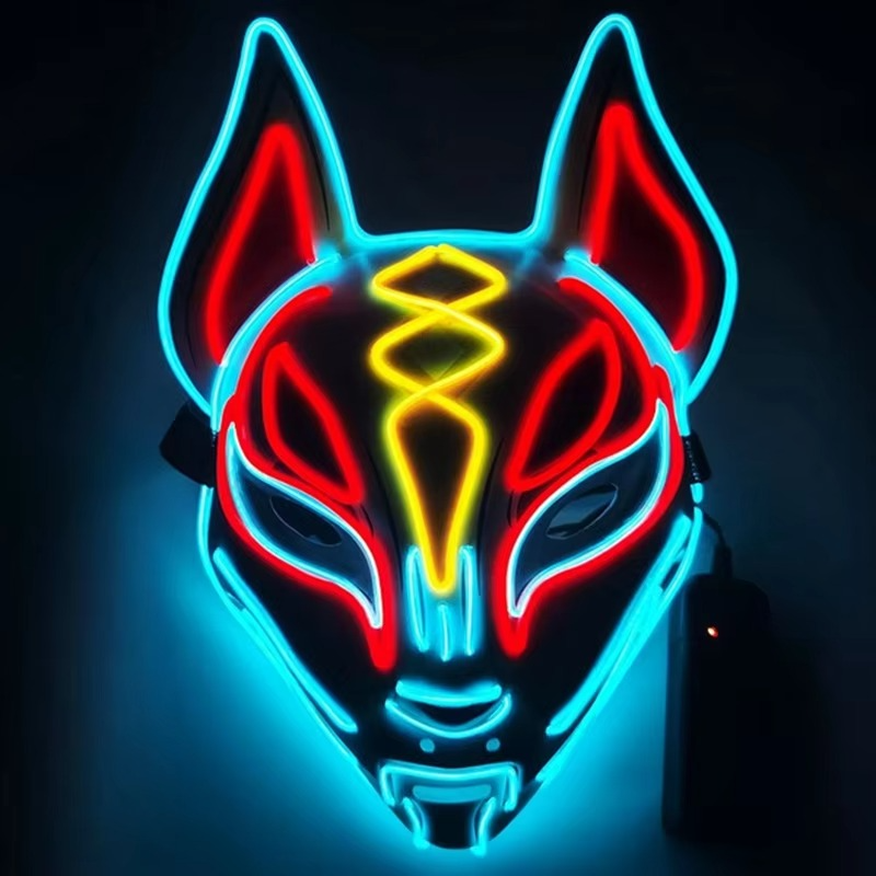 Luminous LED Full Face Fox Mask for Halloween & Cosplay