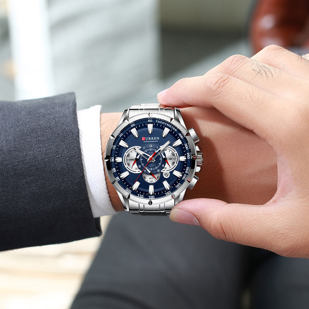 Luxe Quartz Watch with Stopwatch