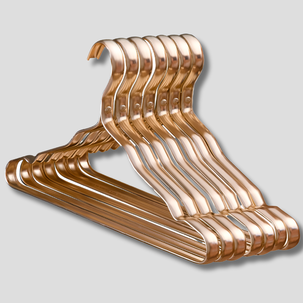 Luxury Non-Slip Aluminium Clothes Hangers – Pack of 10