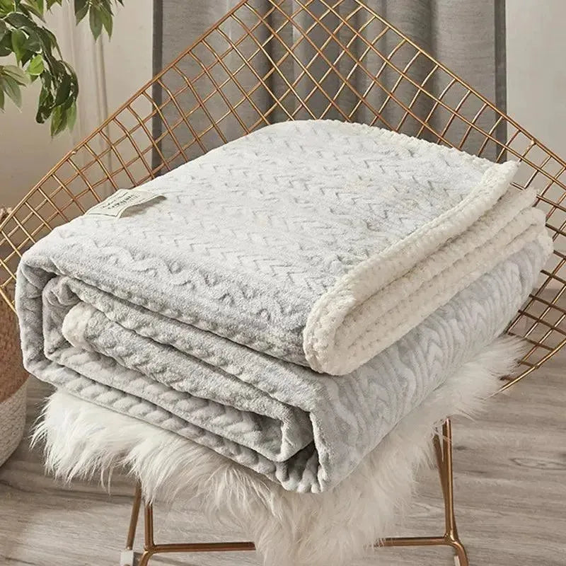 Machine-Washable Polyester Thermal Blanket Available in Various Sizes and Colors