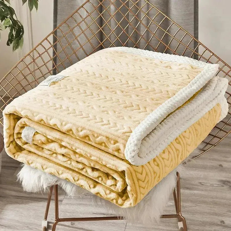 Machine-Washable Polyester Thermal Blanket Available in Various Sizes and Colors