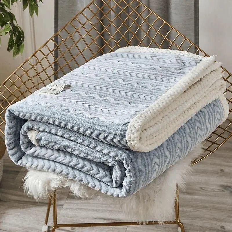 Machine-Washable Polyester Thermal Blanket Available in Various Sizes and Colors