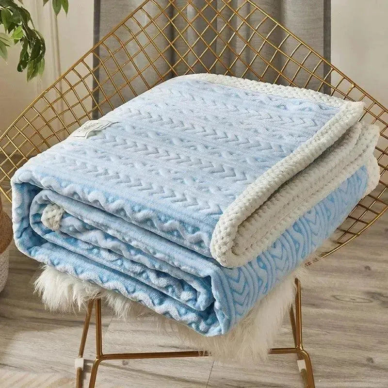 Machine-Washable Polyester Thermal Blanket Available in Various Sizes and Colors