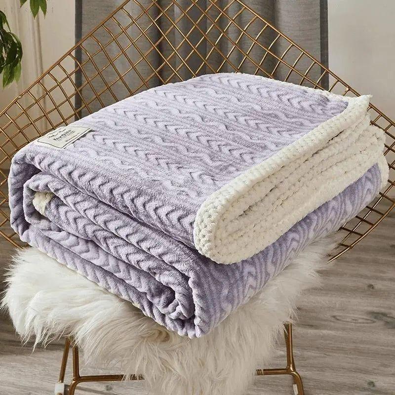 Machine-Washable Polyester Thermal Blanket Available in Various Sizes and Colors