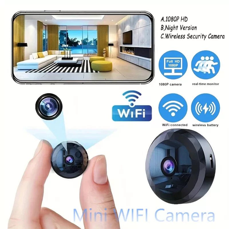 Magnetic Mini WiFi Camera 1080P HD with Night Vision & Motion Detection