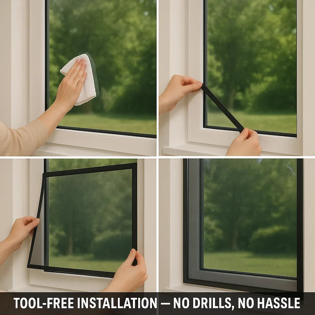 Magnetic Window Mosquito Net - Invisible Mesh Insect Screen for Home Protection & Pest Prevention