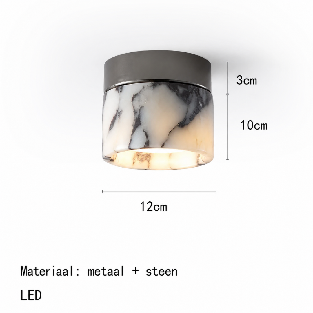 Marble-Look Cylindrical LED Ceiling Light