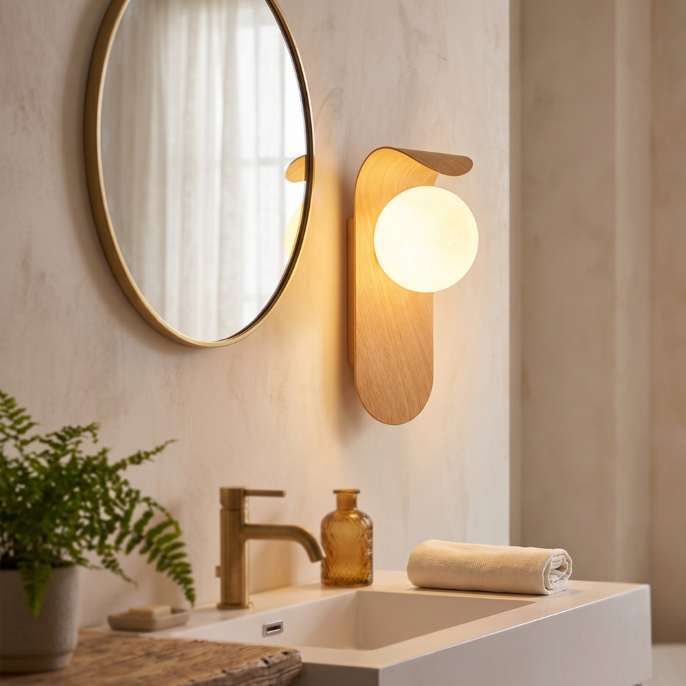 Matt Globe Wall Light, Moisture-Resistant Wall Sconce for Bathroom or Outdoor Use