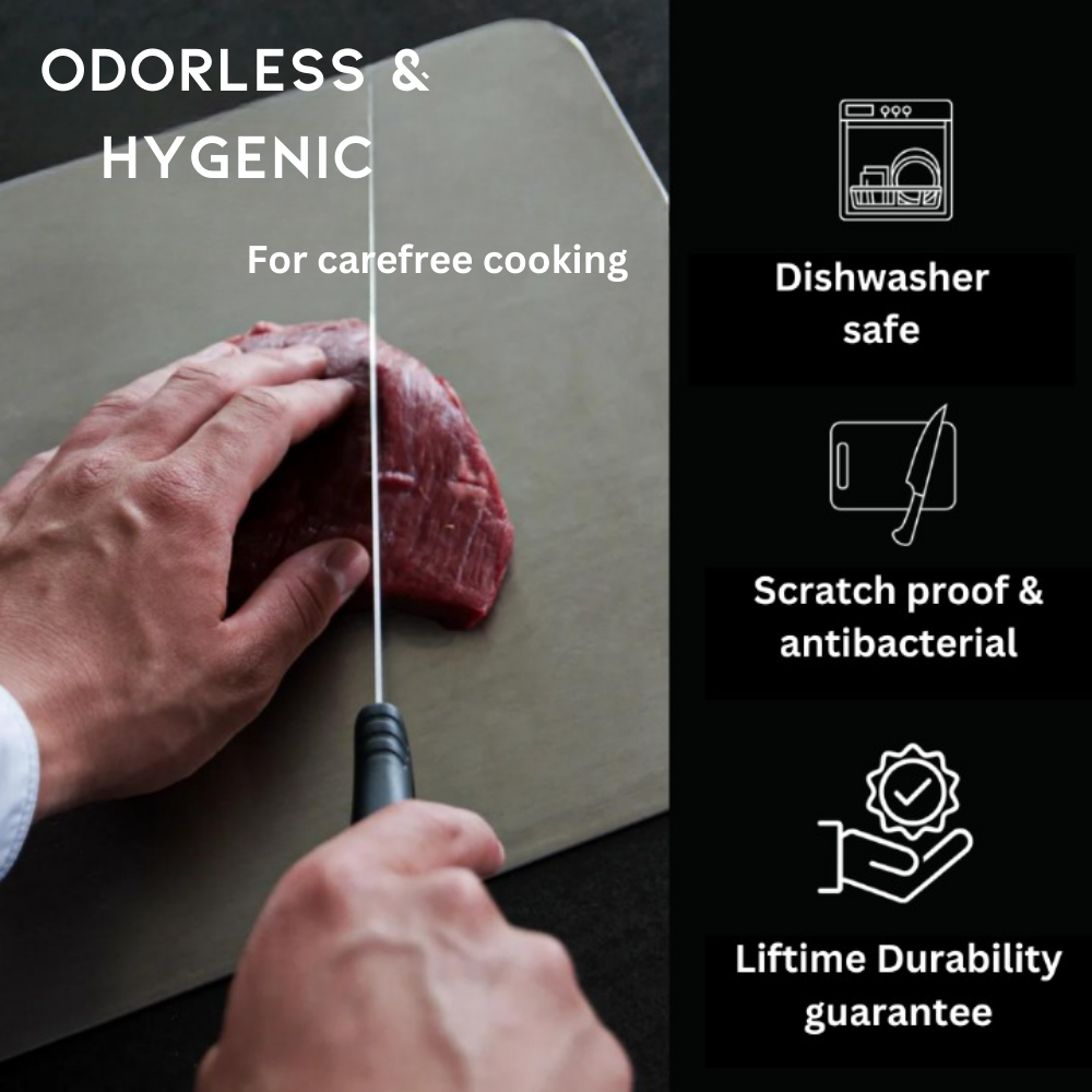 Medical-Grade Titanium Cutting Board with Non-Porous Surface