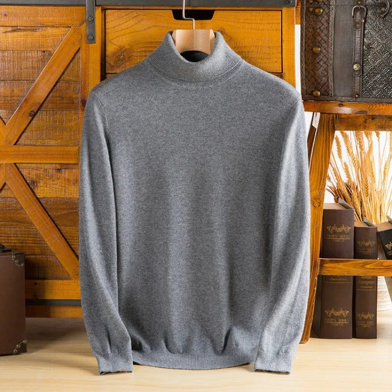 Men's 100% Pure Cashmere Roll Neck Sweater