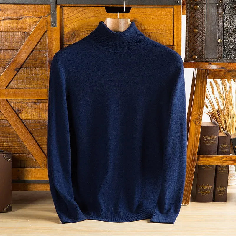 Men's 100% Pure Cashmere Roll Neck Sweater