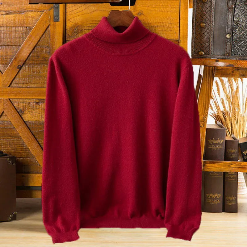 Men's 100% Pure Cashmere Roll Neck Sweater