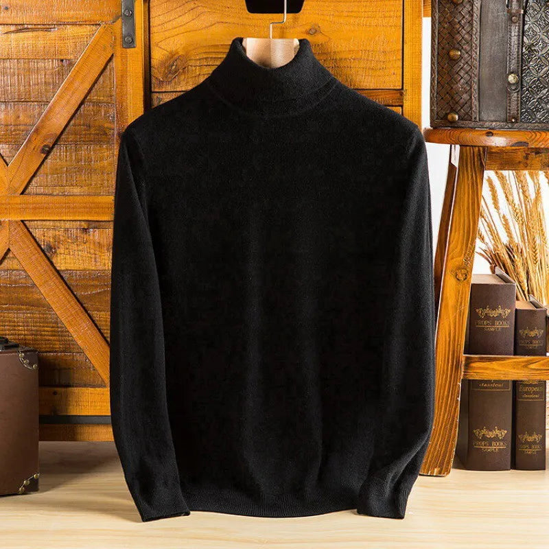 Men's 100% Pure Cashmere Roll Neck Sweater