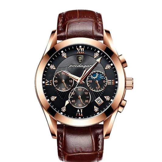 Men's Analog Leather Band Watch