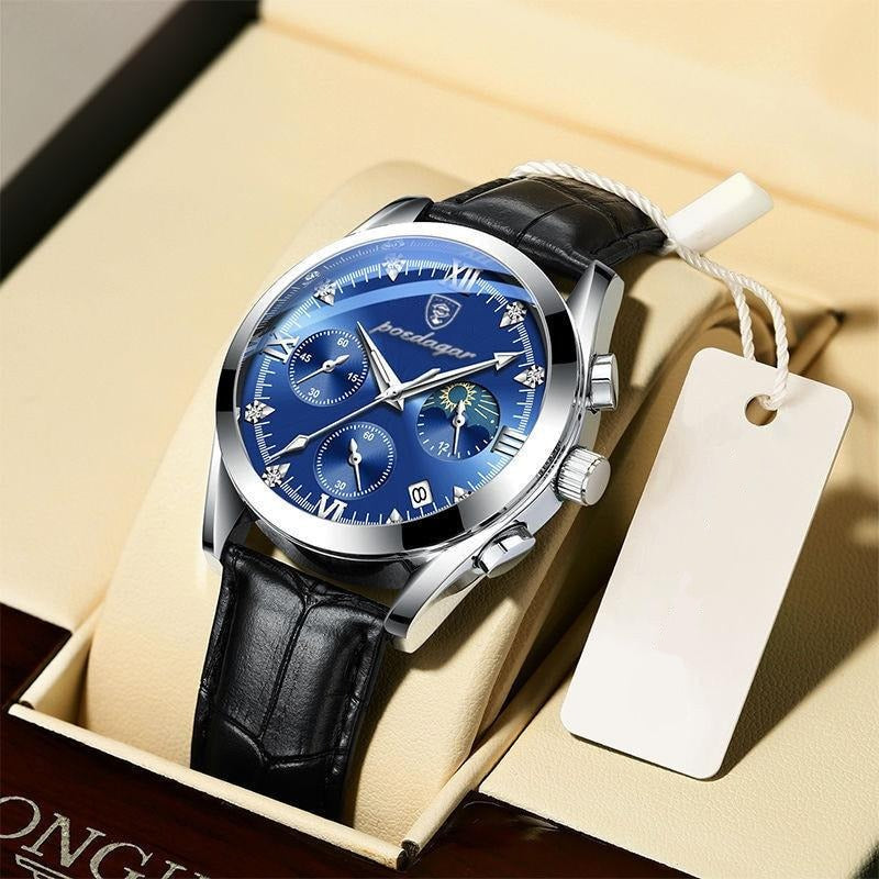 Men's Analog Leather Band Watch