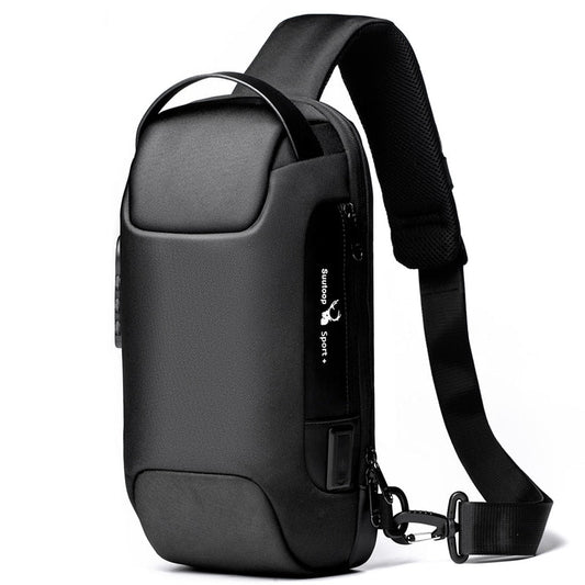 Men's Anti-Theft Waterproof Sling Bag with USB Charging Port