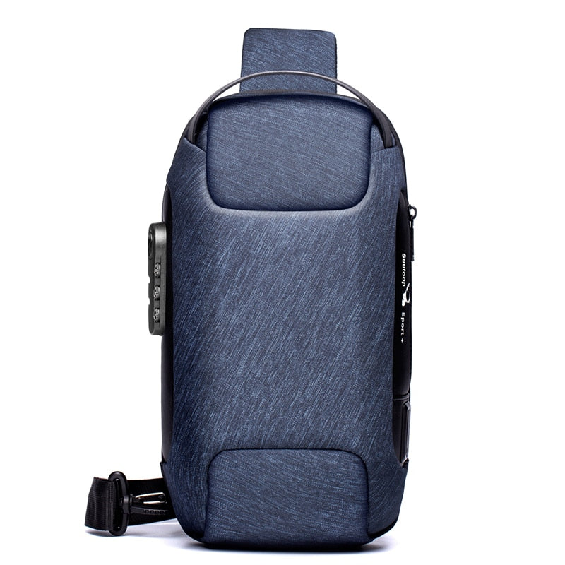 Men's Anti-Theft Waterproof Sling Bag with USB Charging Port