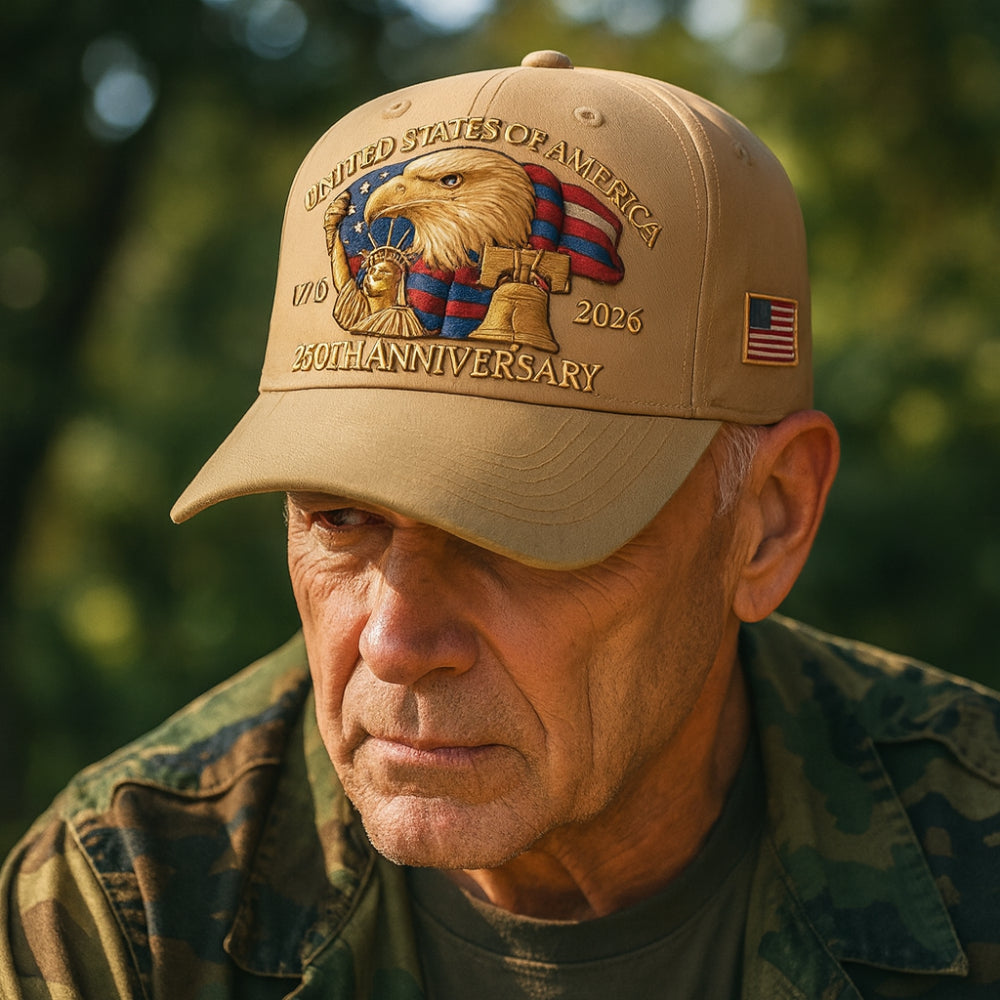Men's Baseball Cap with Eagle Embroidery for Veterans