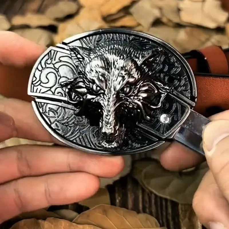 Men's Belt Buckle with Hidden Tool