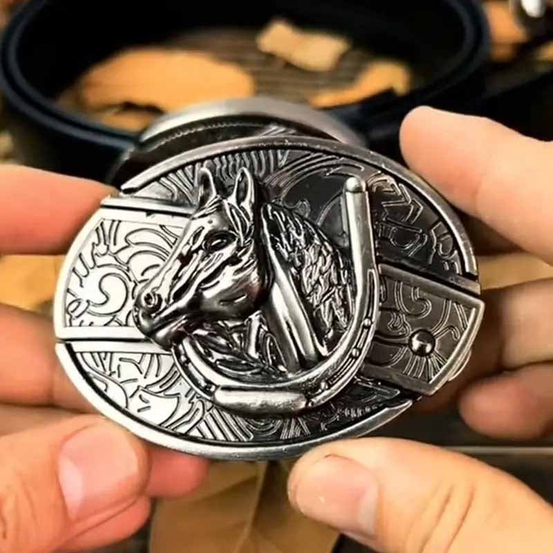 Men's Belt Buckle with Hidden Tool