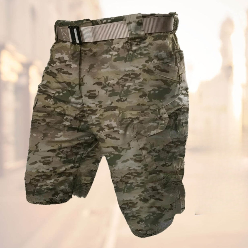Men's Belted Knee-Length Cargo Shorts