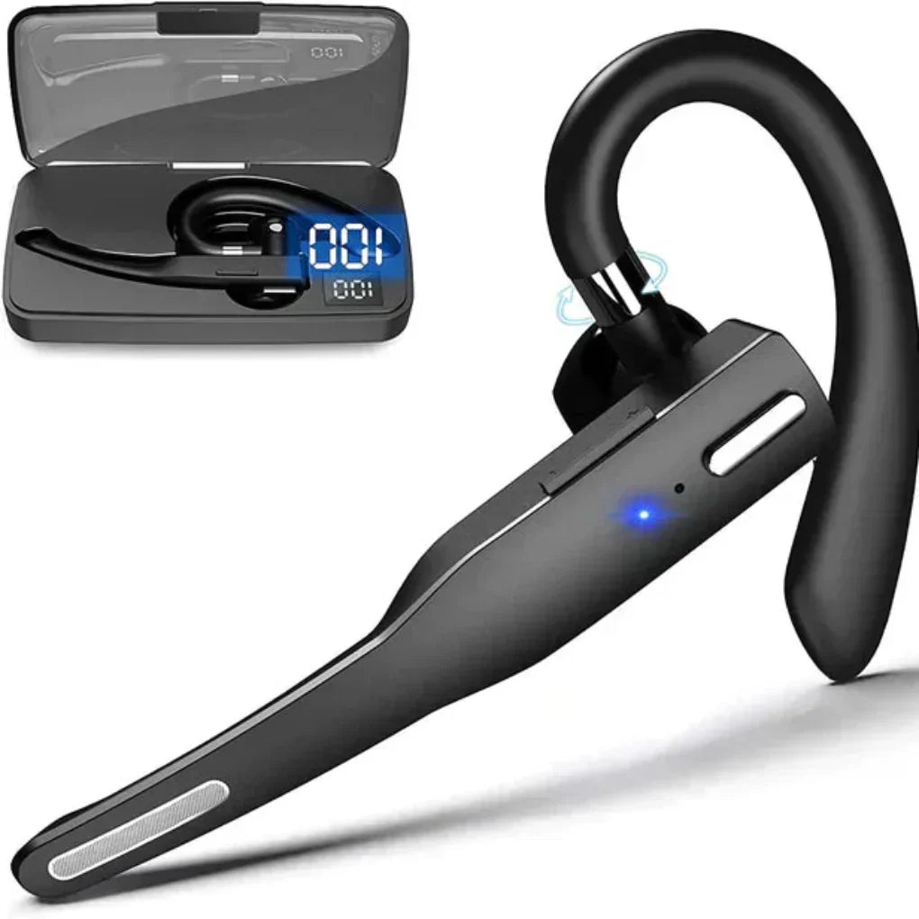 Men's Bluetooth 5.1 Ear Hook Headset with Dual Mic