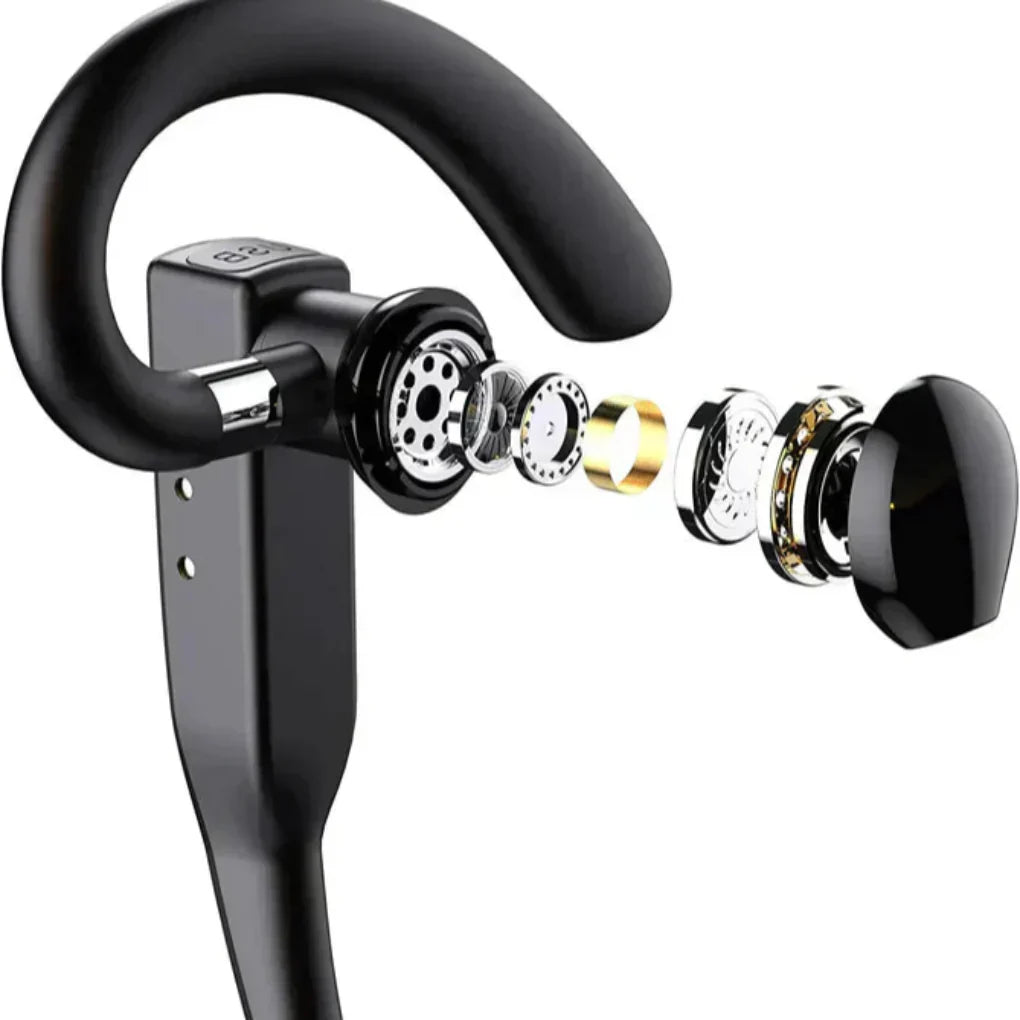 Men's Bluetooth 5.1 Ear Hook Headset with Dual Mic