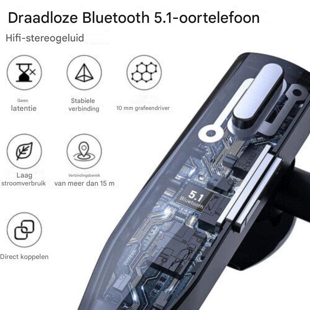 Men's Bluetooth 5.1 Ear Hook Headset with Dual Mic