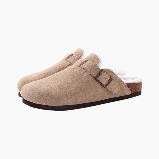 Men's Buckled Suede Mule Slippers