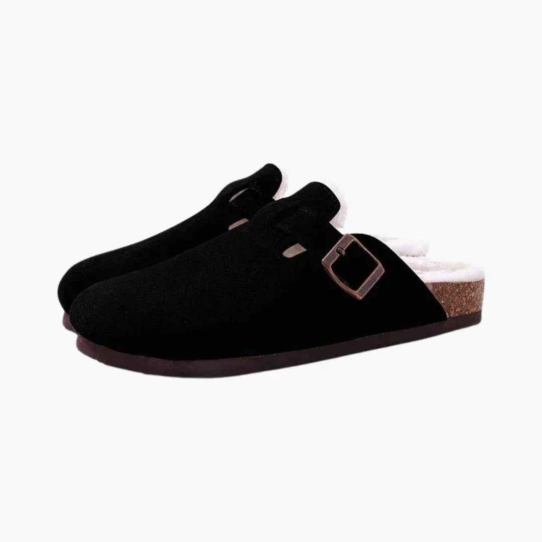 Men's Buckled Suede Mule Slippers