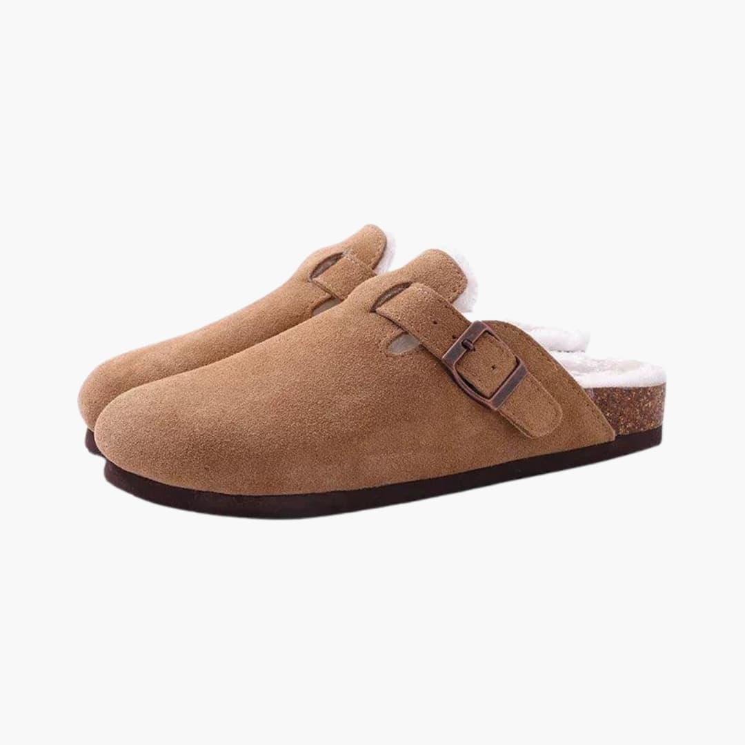 Men's Buckled Suede Mule Slippers
