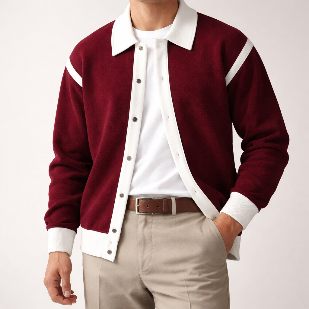 Men's Button-Down Varsity Jacket