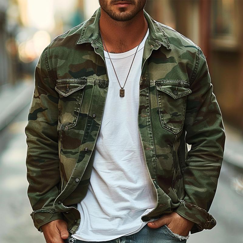 Men's Button-Up Camo Jacket