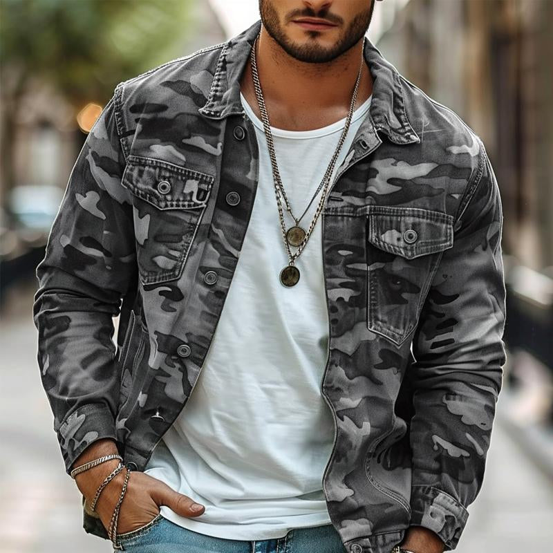 Men's Button-Up Camo Jacket