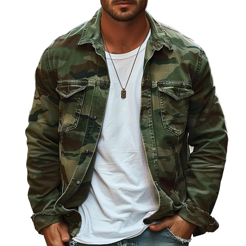 Men's Button-Up Camo Jacket