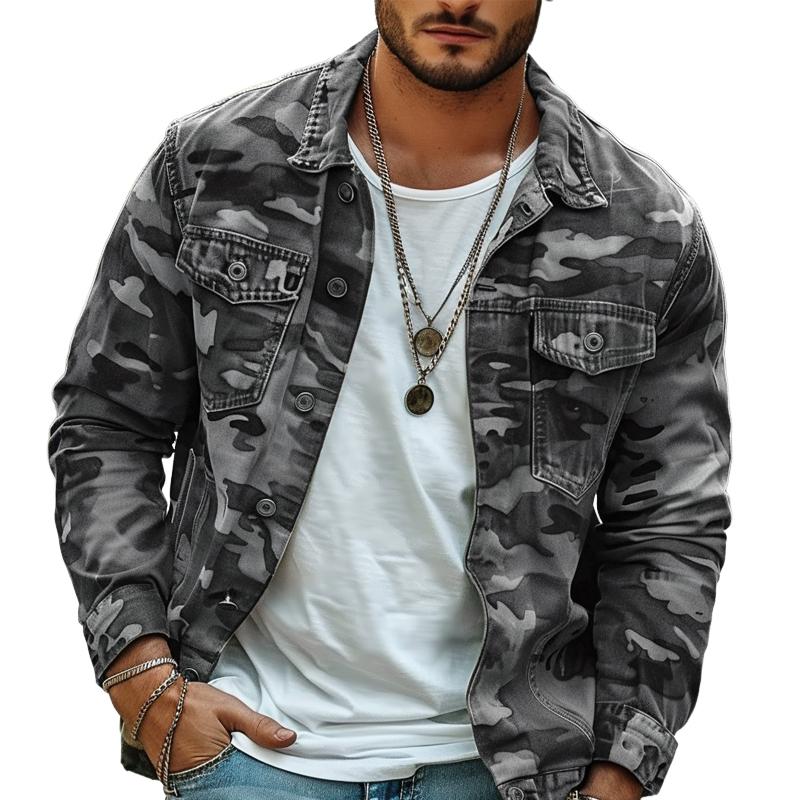 Men's Button-Up Camo Jacket