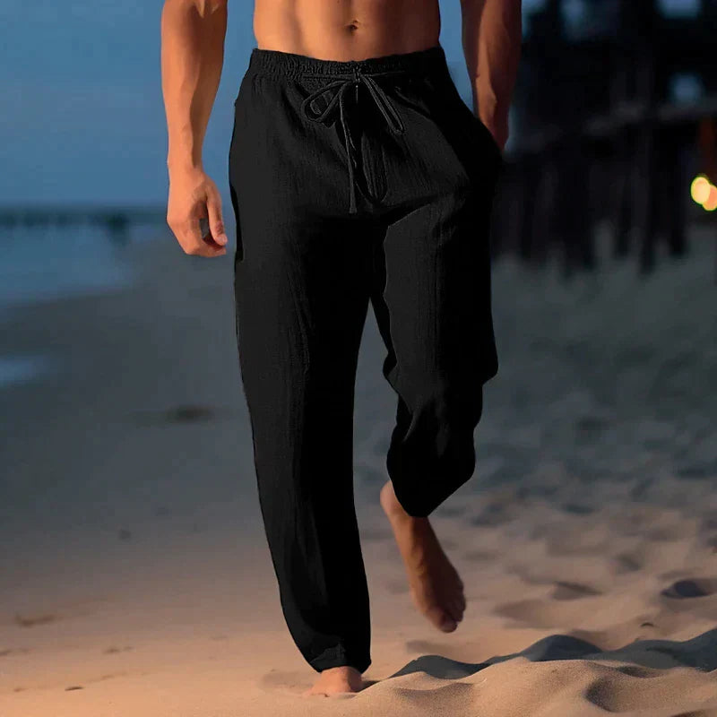 Men's Casual Linen Drawstring Trousers