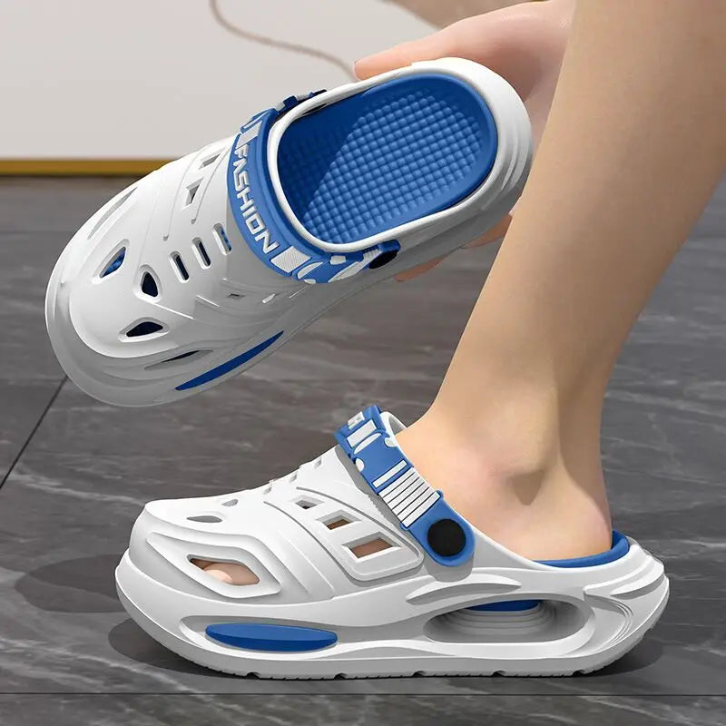 Men's Clogs with Arch Support Cutout - Non-Slip, Breathable Thick-Sole Summer Sandals