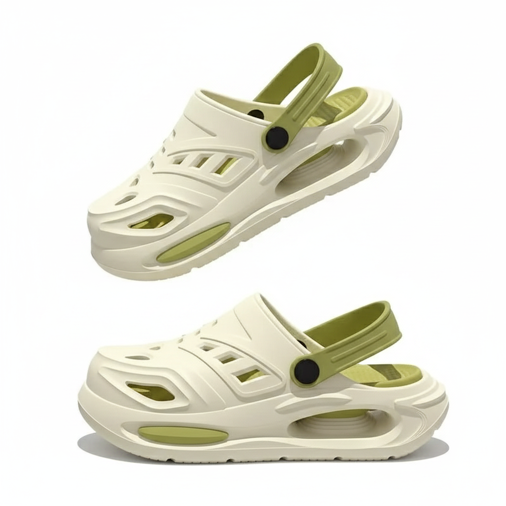 Men's Clogs with Arch Support Cutout - Non-Slip, Breathable Thick-Sole Summer Sandals