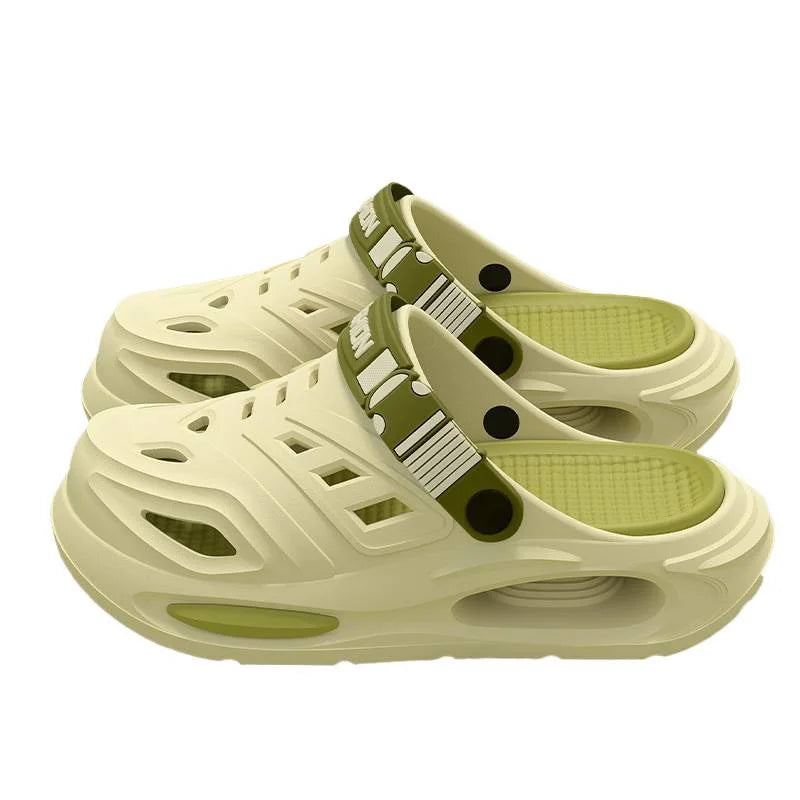 Men's Clogs with Arch Support Cutout - Non-Slip, Breathable Thick-Sole Summer Sandals