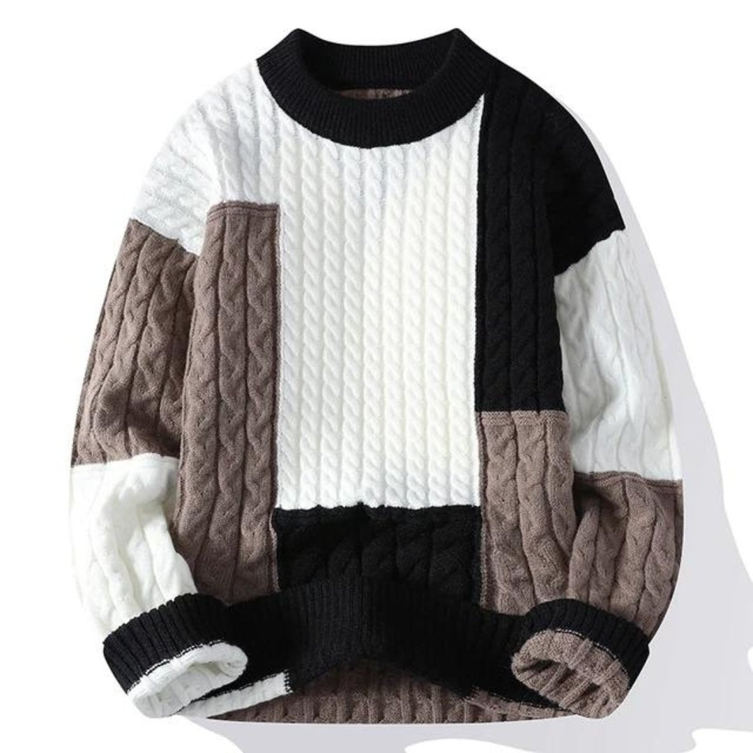 Men's Color Block Crew Neck Sweater