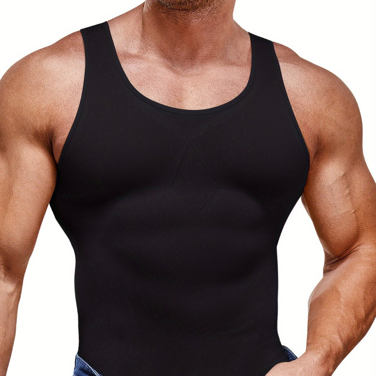 Men's Compression Tank Top | Form-Fitting Sleeveless Top | Defined Silhouette | Modern Everyday Look