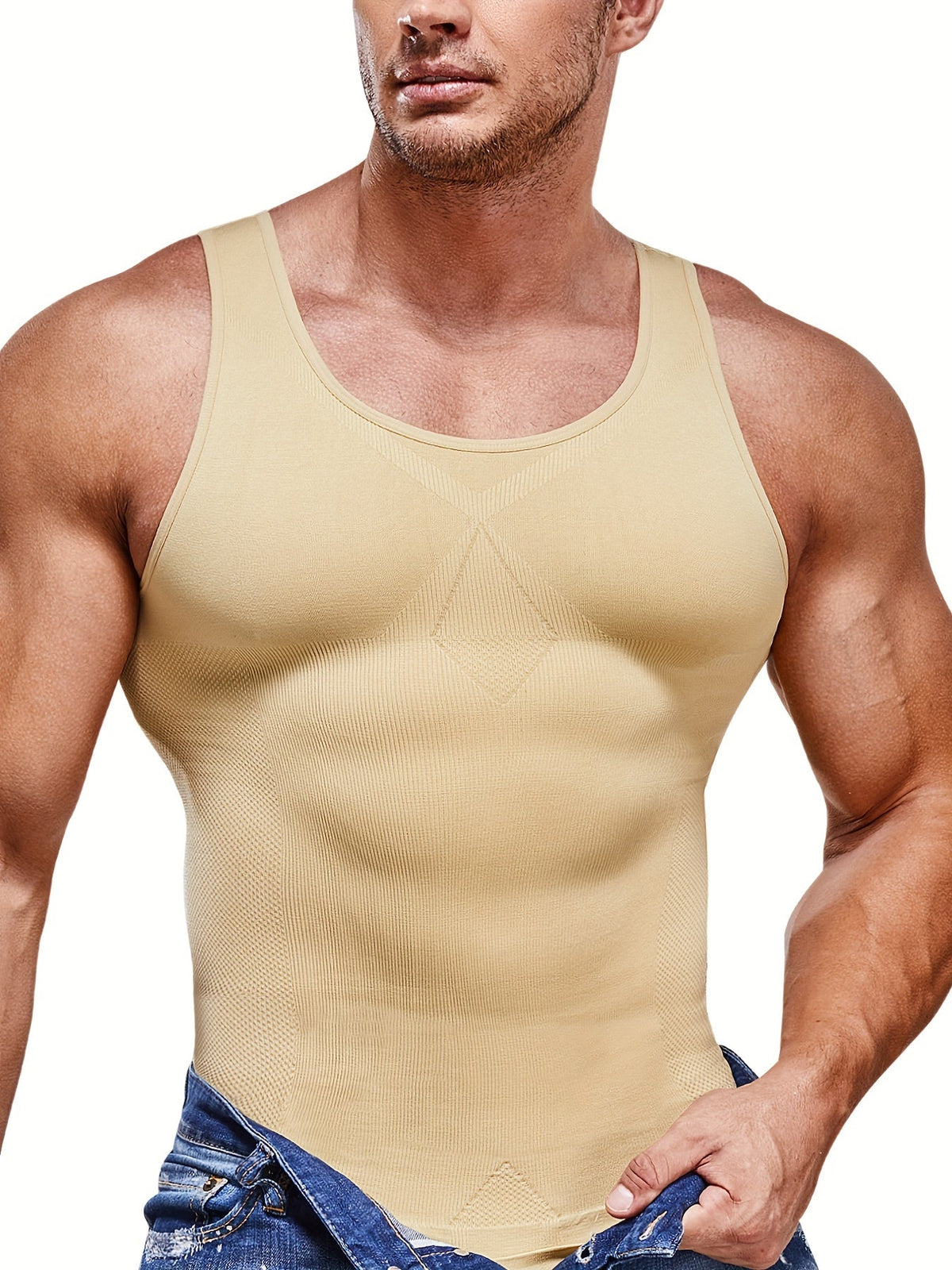 Men's Compression Tank Top | Form-Fitting Sleeveless Top | Defined Silhouette | Modern Everyday Look