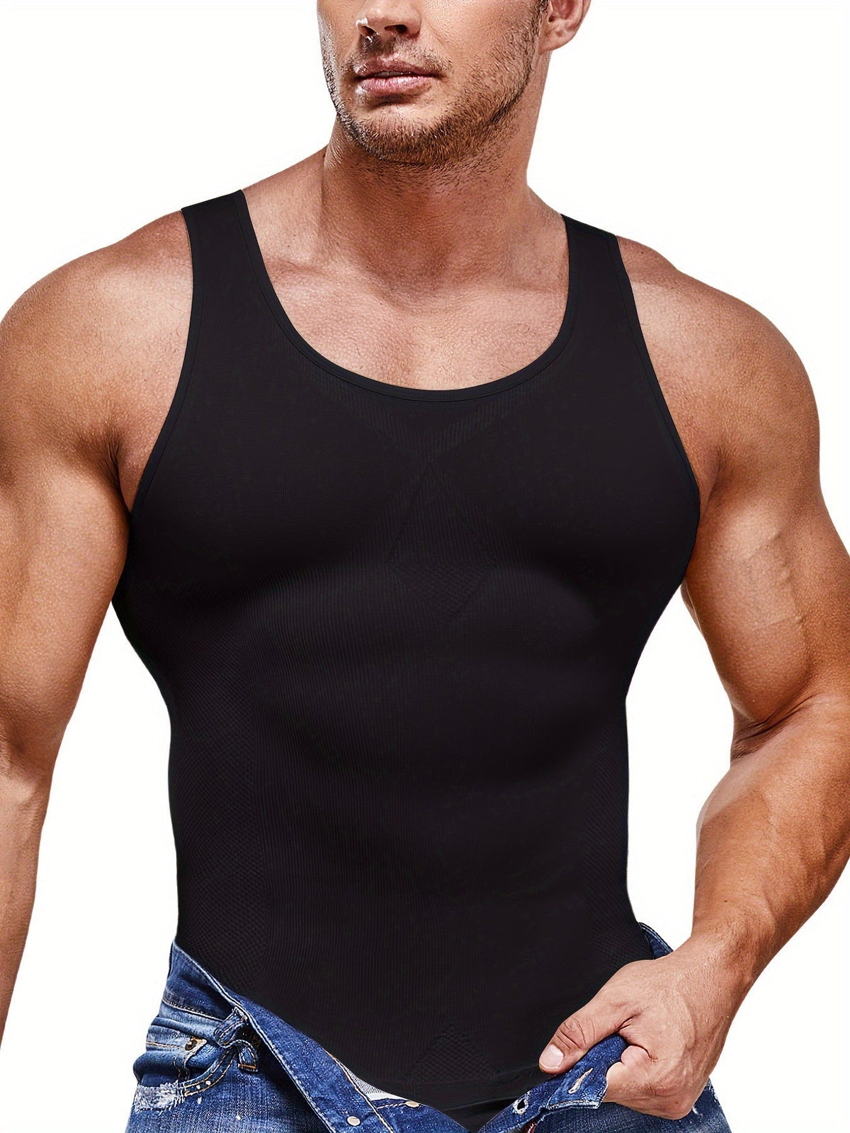 Men's Compression Tank Top | Form-Fitting Sleeveless Top | Defined Silhouette | Modern Everyday Look