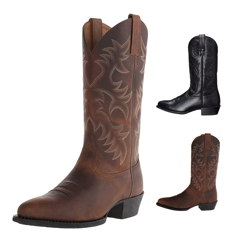 Men's Cowboy Boots - Black & Brown
