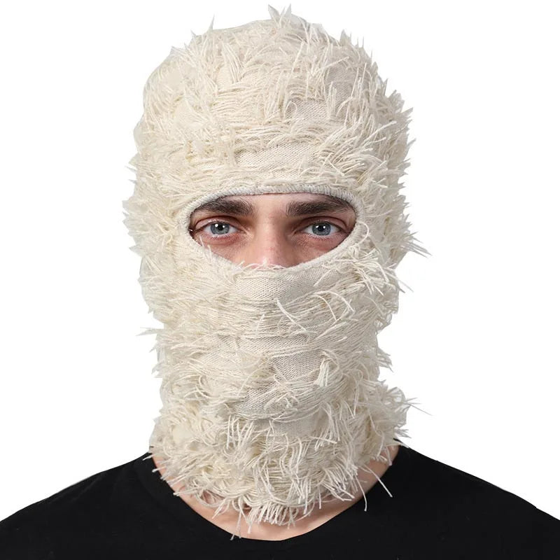 Men's Distressed Camouflage Full Face Mask Warm Winter Ski Balaclava